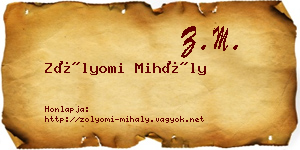 Zólyomi Mihály névjegykártya