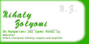 mihaly zolyomi business card